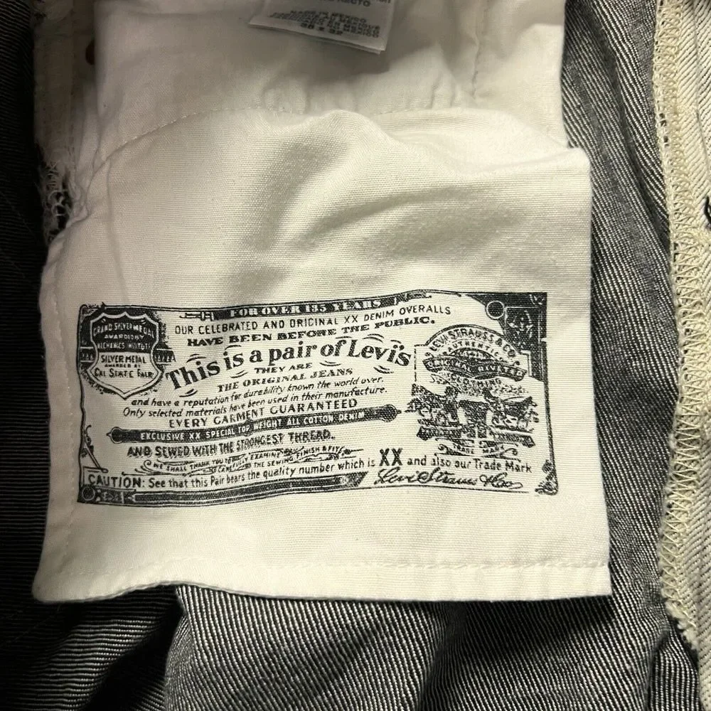 Levi's 501 Jeans Mens 36 (fits 34x31) Gray Button Fly Straight Fit Denim Pants‎
